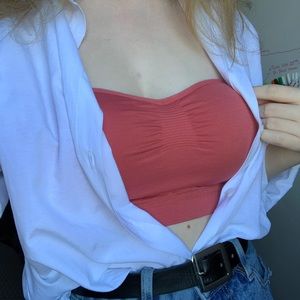 Derek Heart Medium Coral Crop Top/Bra For Sale!